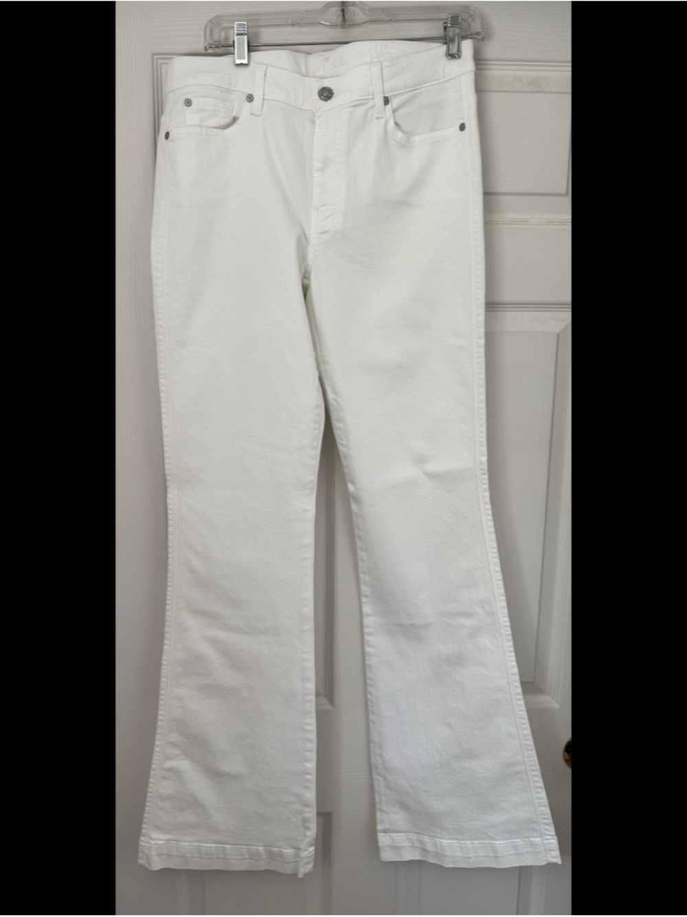 7 For All Mankind White Wide Leg Jeans